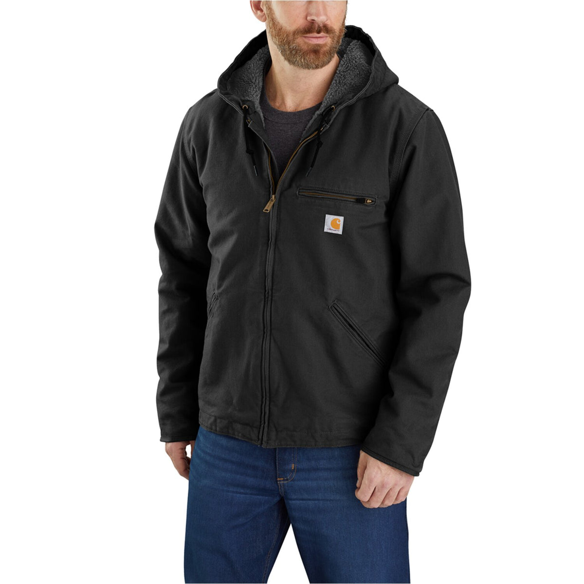 Carhartt Washed duck lined jacket black