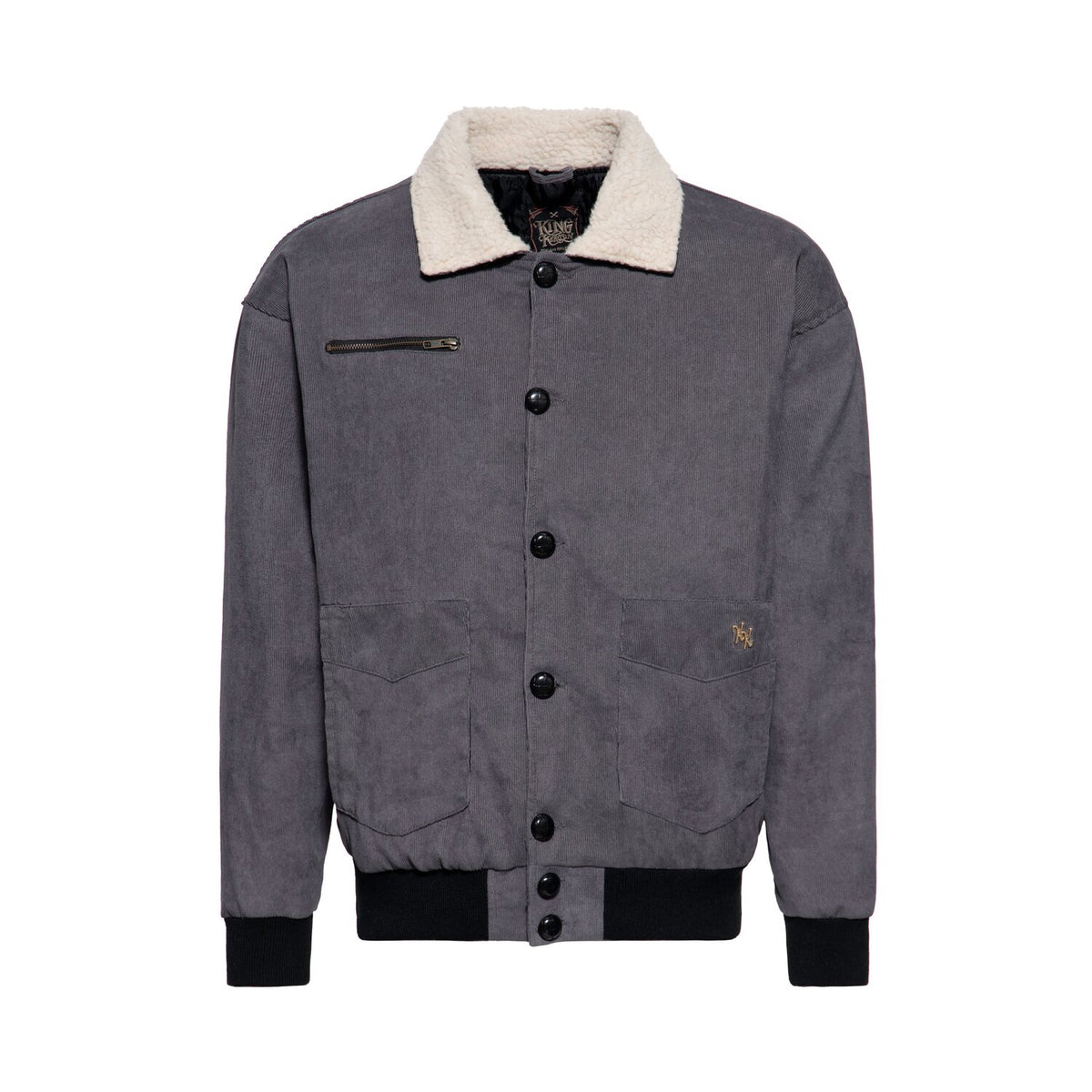 King Kerosin KK corduroy jacket steel grey