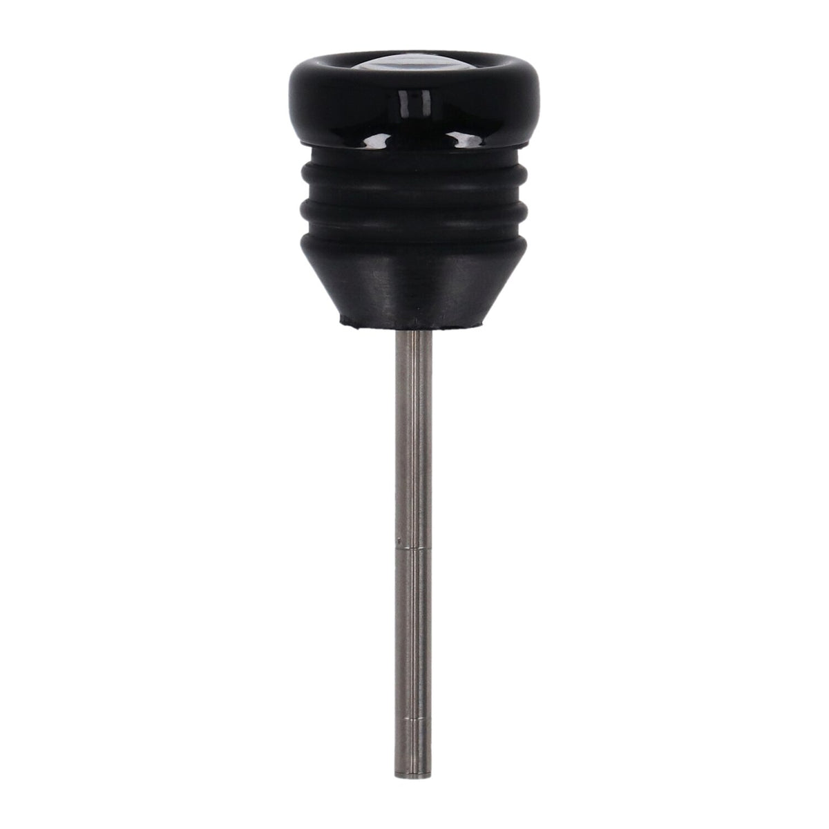 Oil tank dipstick with temperature gauge. Black w/white face