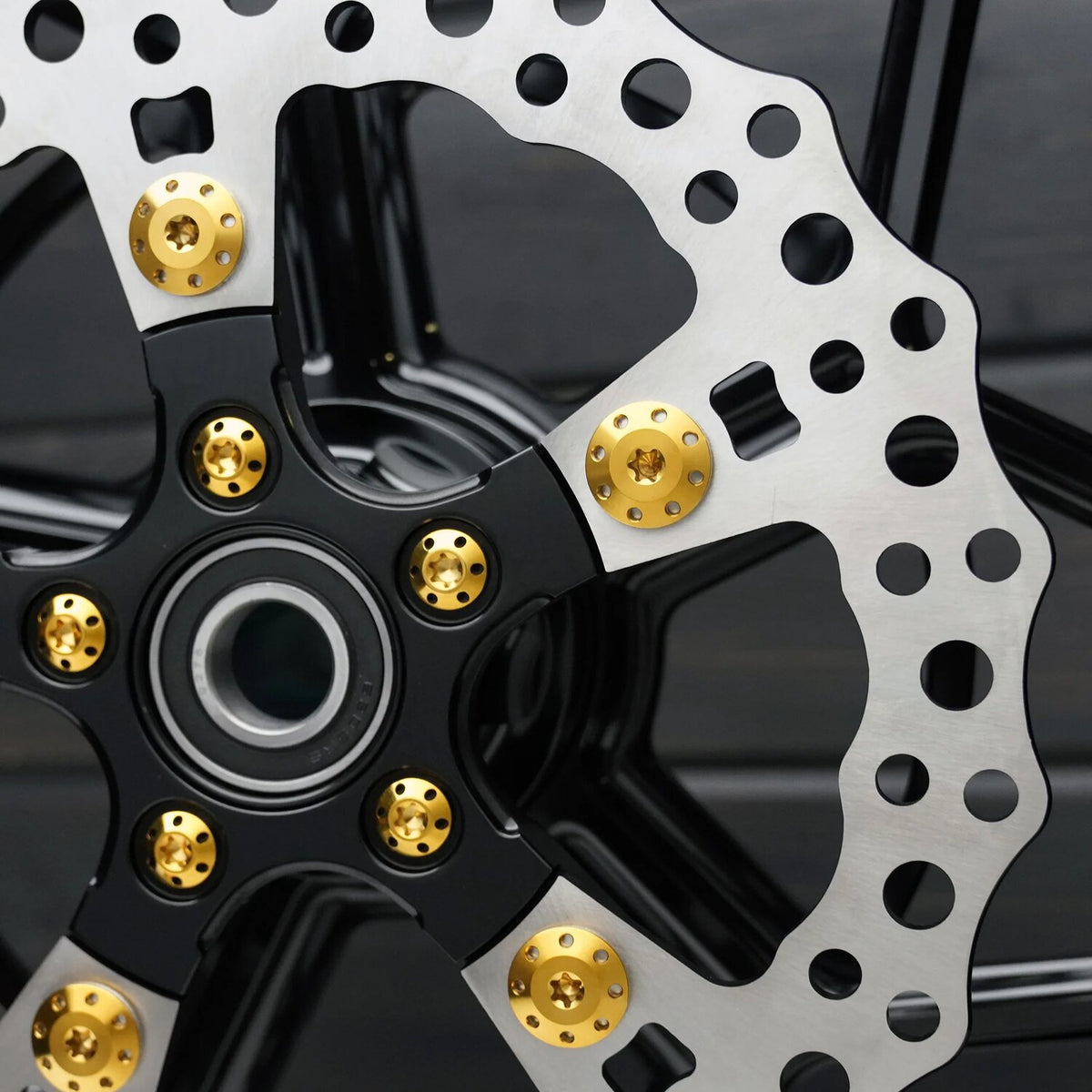 Arlen Ness, Titanium brake rotor bolt kit. Front. Gold