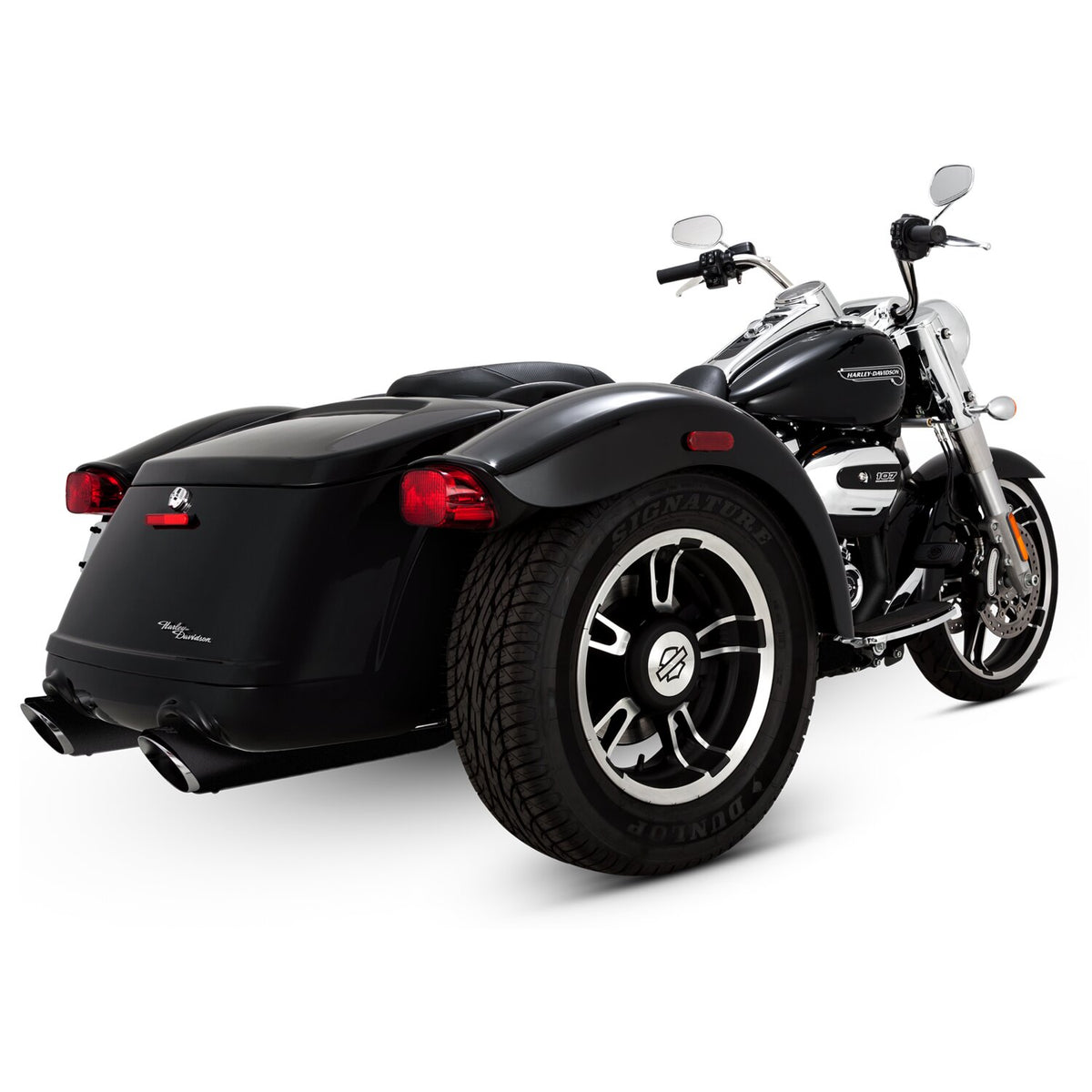 Vance & Hines, 4" Twin Slash Round slip-on mufflers. Wrinkle