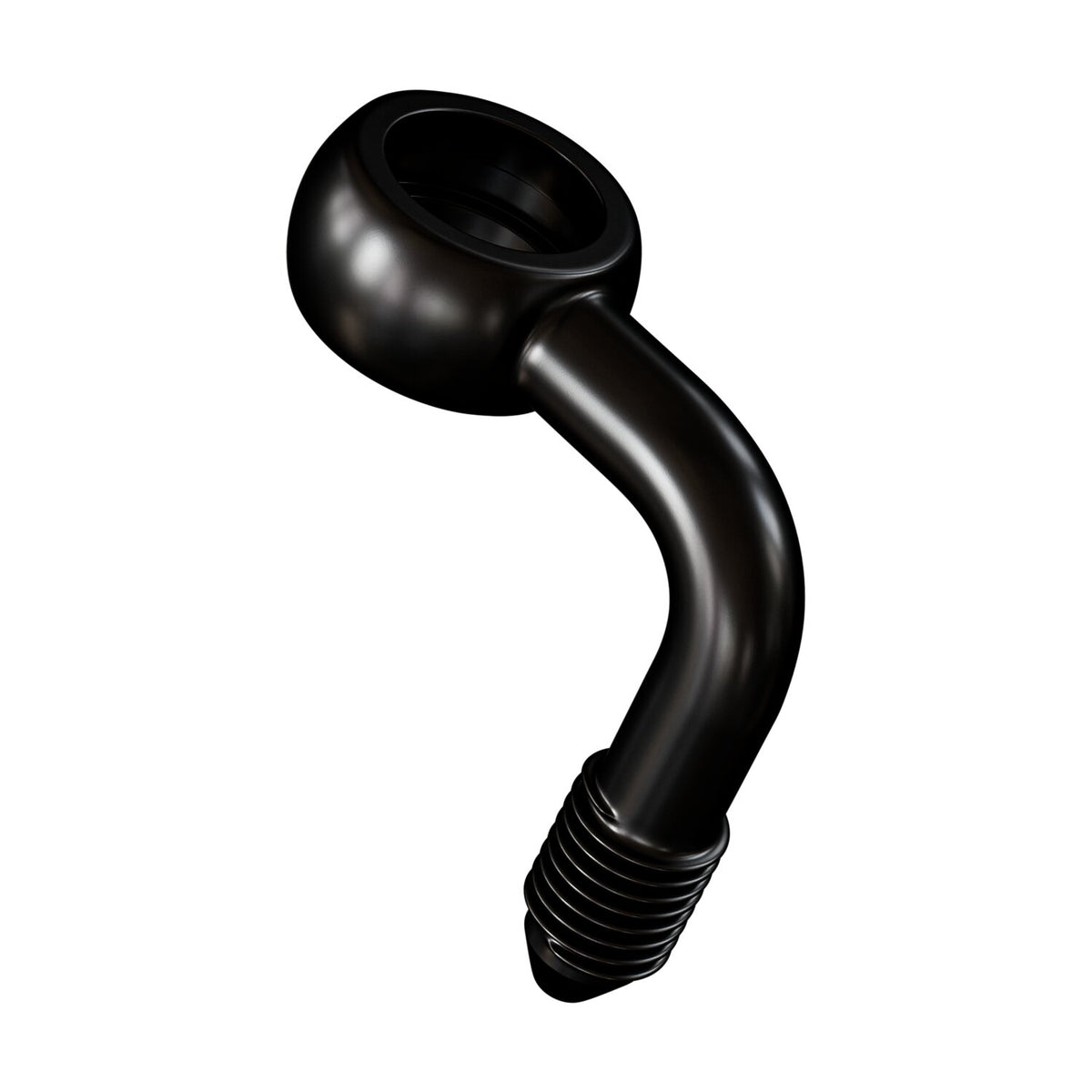 Goodridge, Slimline banjo fitting 7/16", 90 degrees. Black