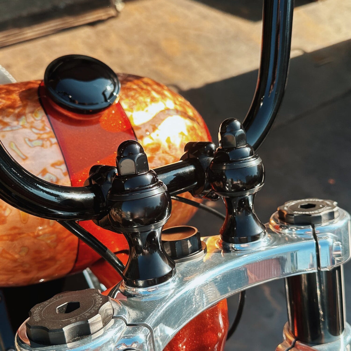 Indian Larry, Throwback Risers. 2" rise. Black