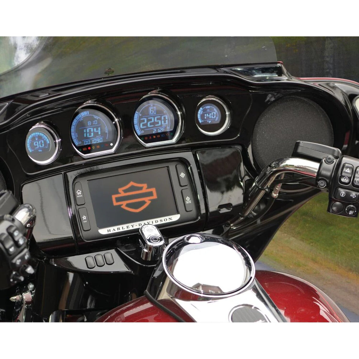 KOSO, HD-06 4-piece gauge kit. Blue display