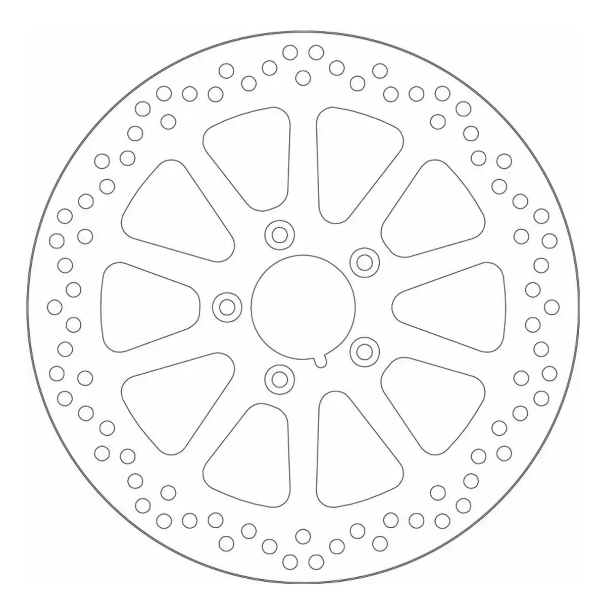 SBS, '10-Spoke Rigid' brake rotor 300mm. Front