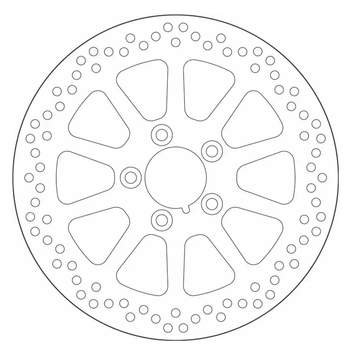 SBS, '10-Spoke Rigid' brake rotor 300mm. Rear. 6mm thick