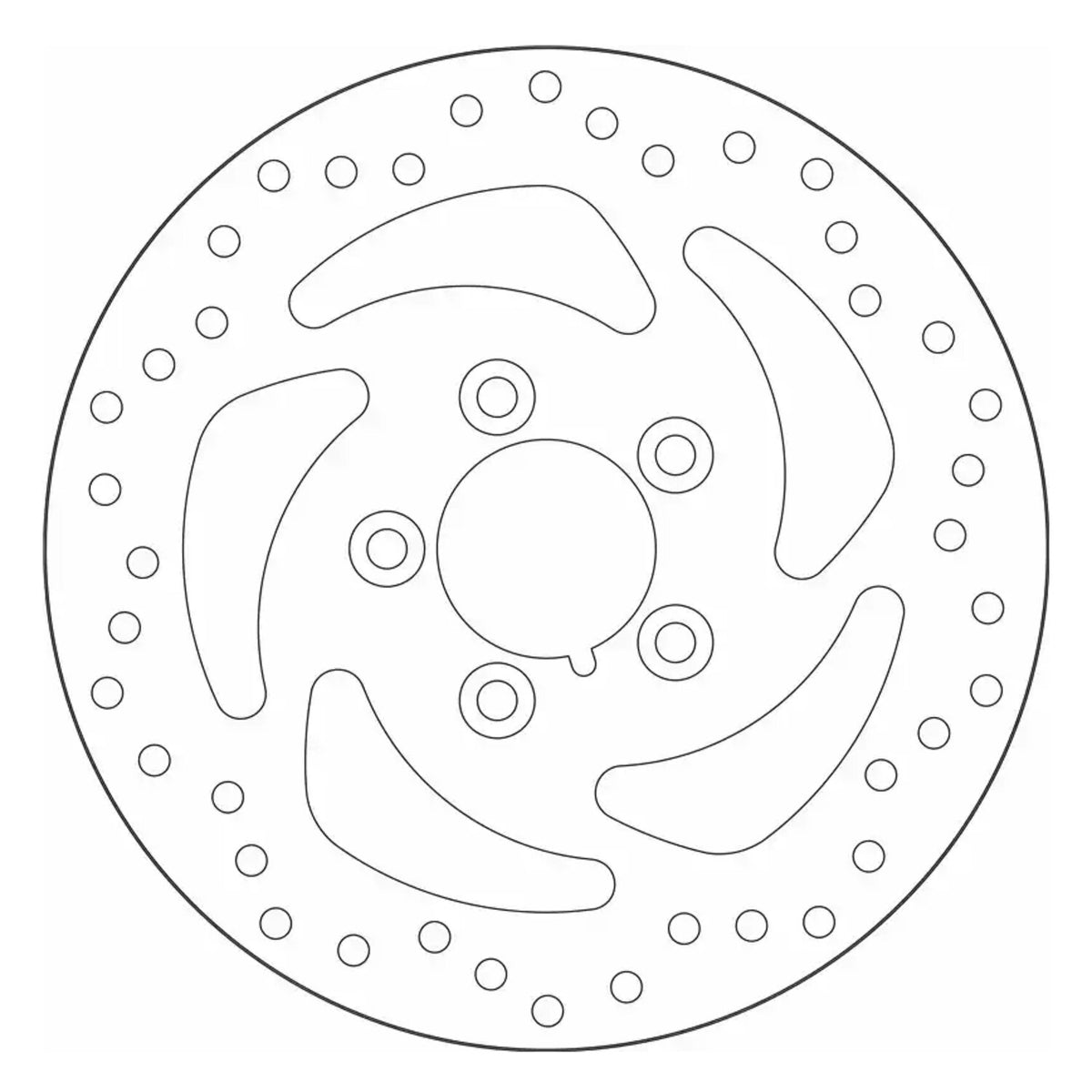 SBS, '5-Spoke Swept Rigid' brake rotor 260mm. Rear