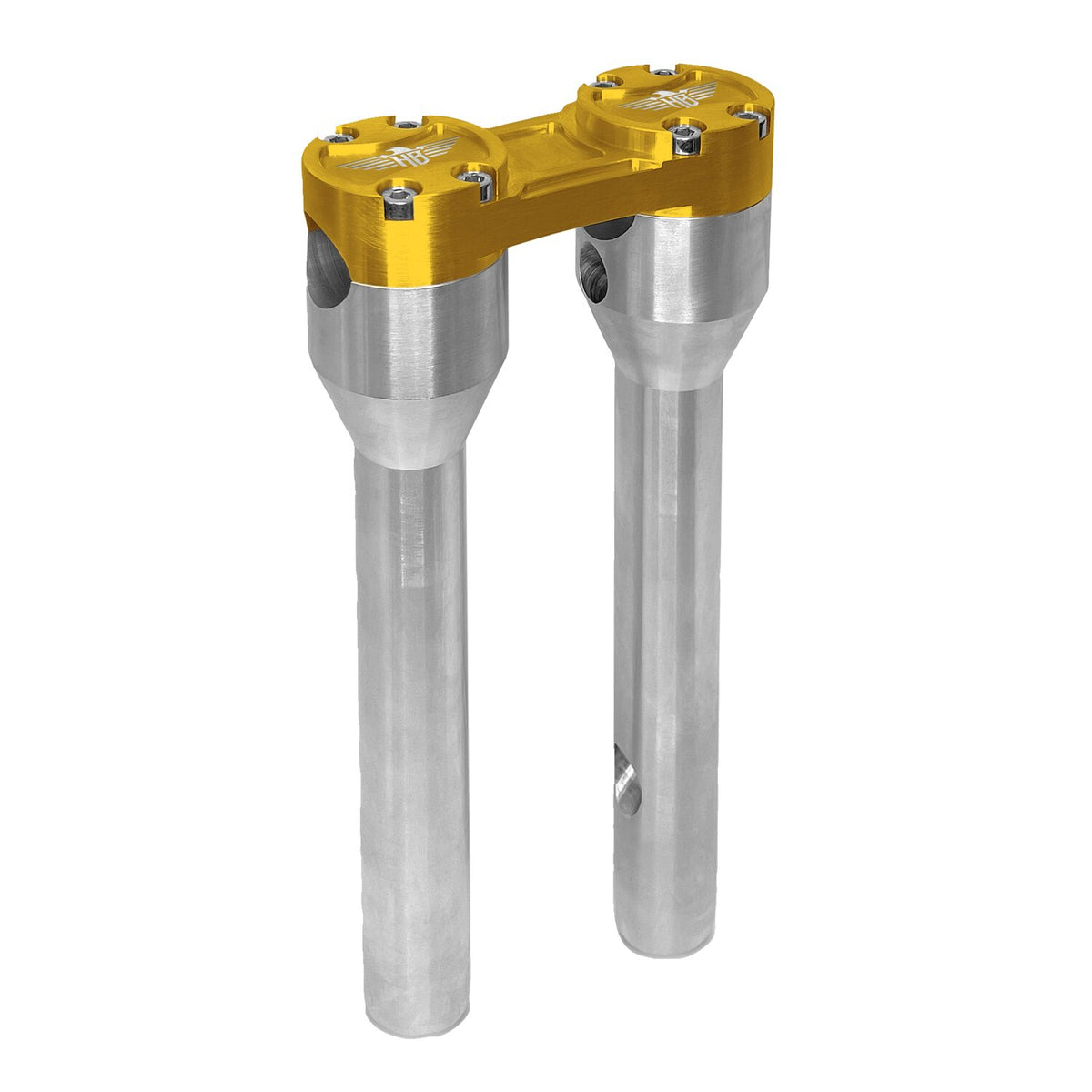HeinzBikes, Clubstyle straight risers 10". Silver/Gold