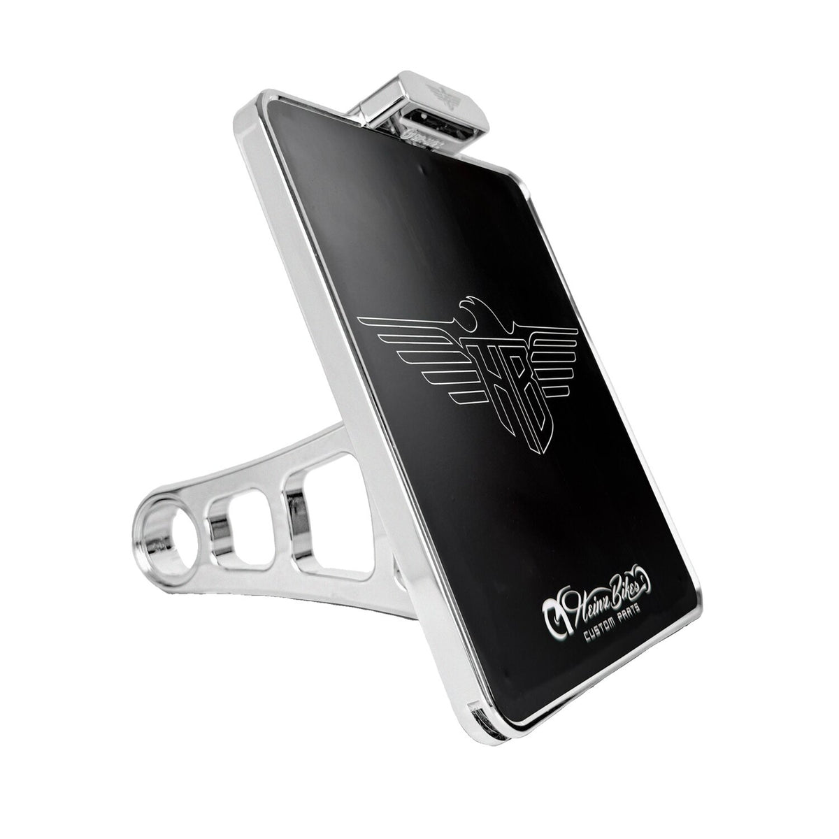 HeinzBikes, side mount license plate bracket. Chrome