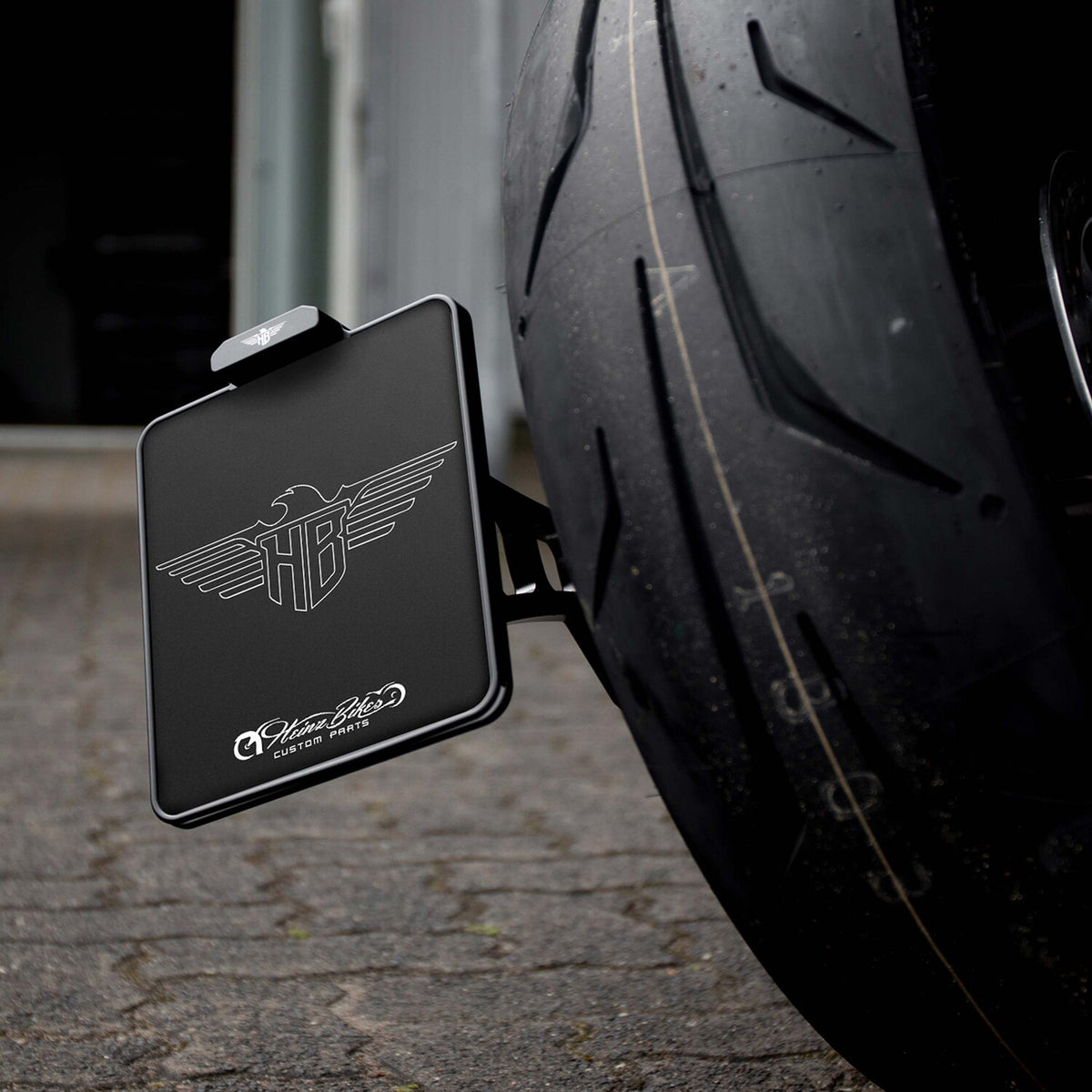 HeinzBikes, side mount license plate bracket. Black