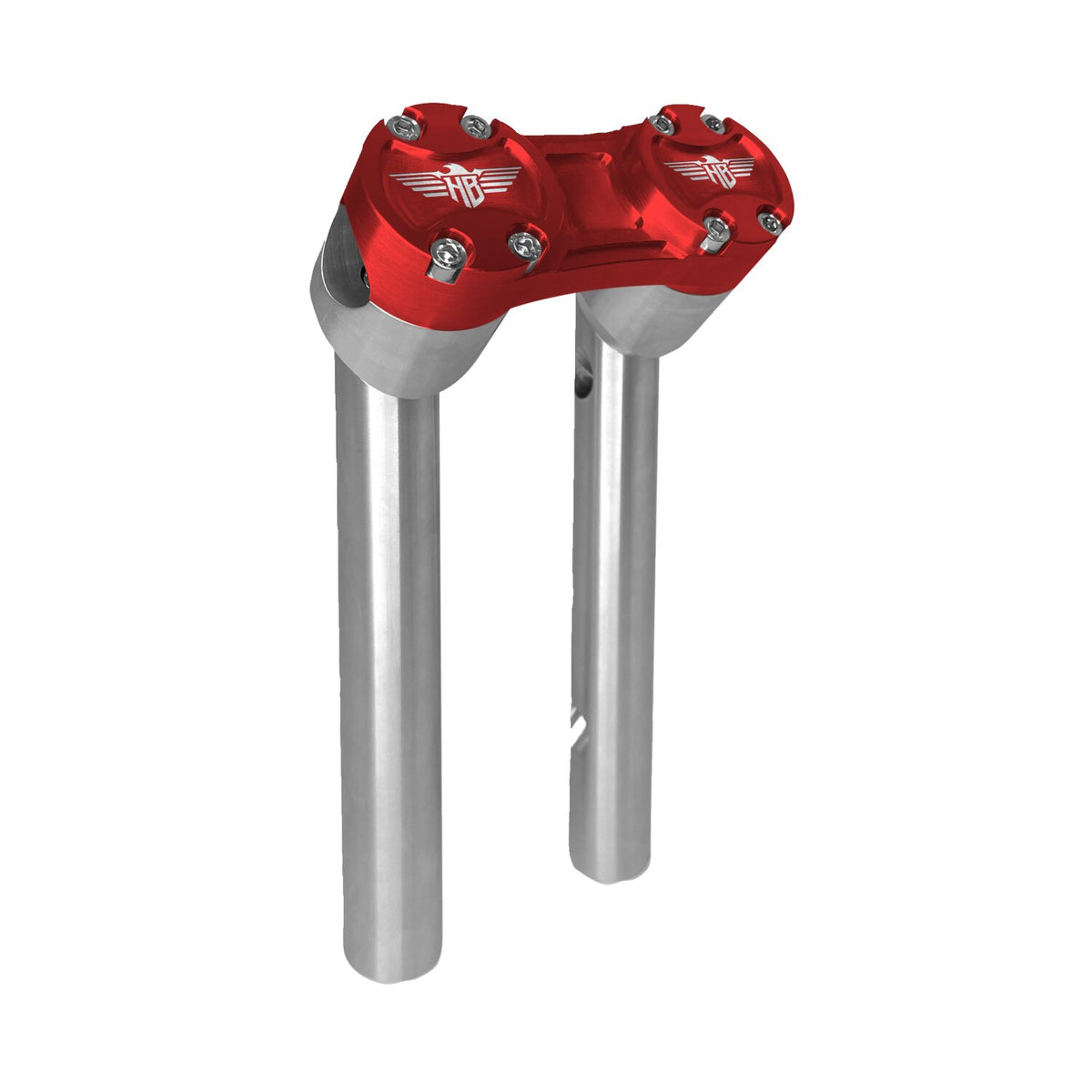 HeinzBikes, Clubstyle pullback risers 6". Silver/Red