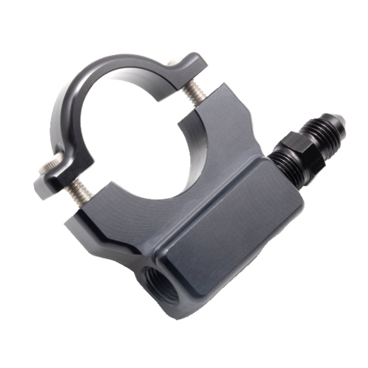 Feuling, 1-1/4" handlebar oil pressure gauge mount. Black