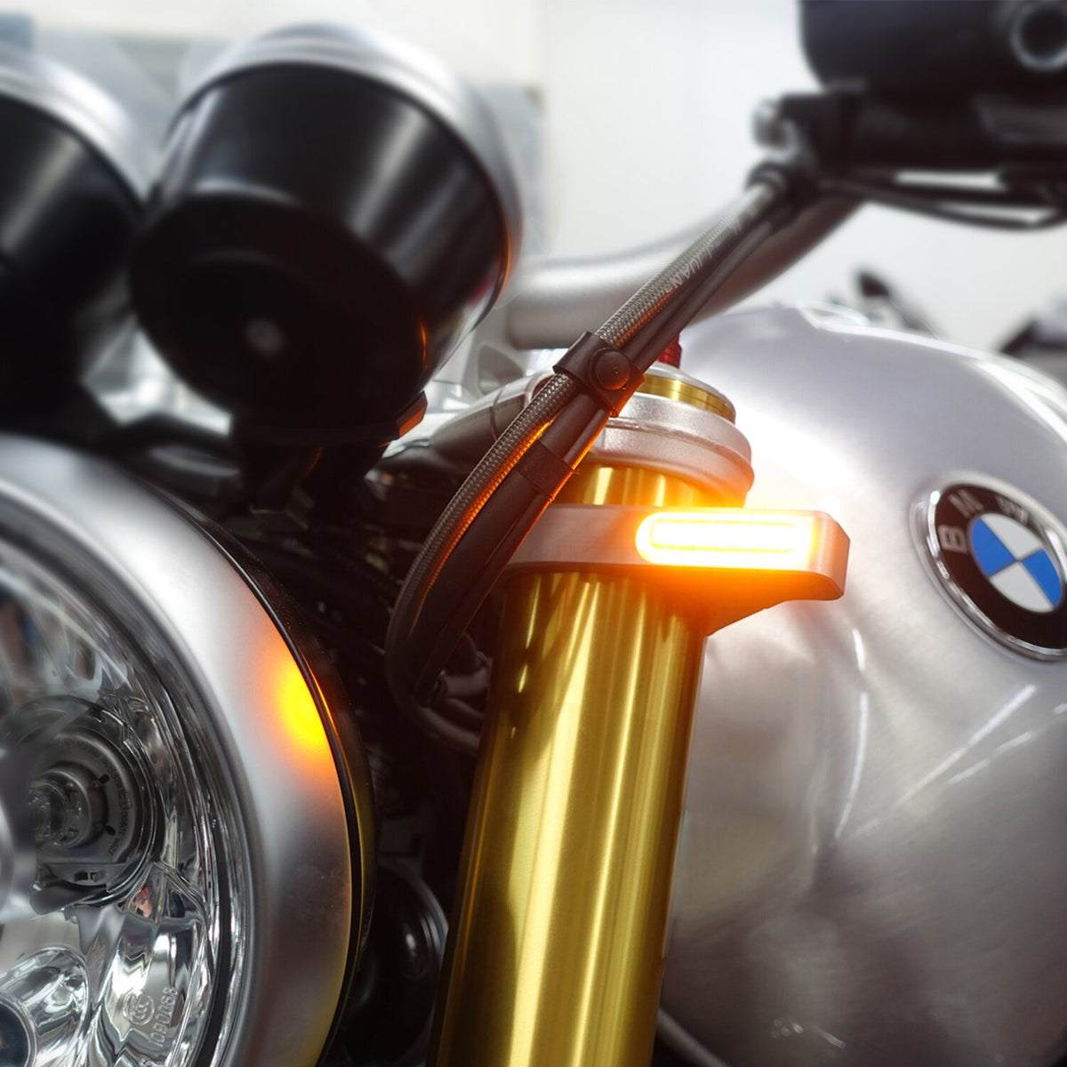 HeinzBikes, ZC-Line Classic LED fork turn signal set. Silver