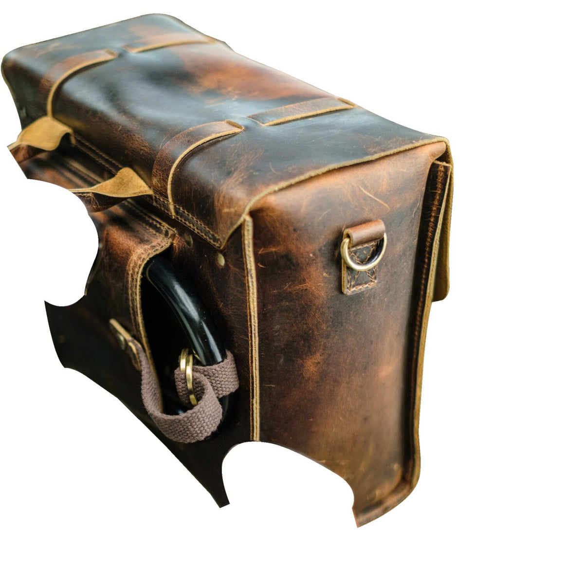 Trip Machine, Legacy Saddlebag set. Cognac