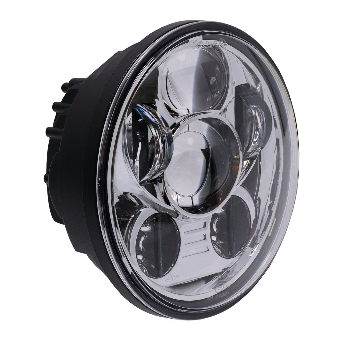 Bright, 5-3/4" LED headlamp unit. Chrome