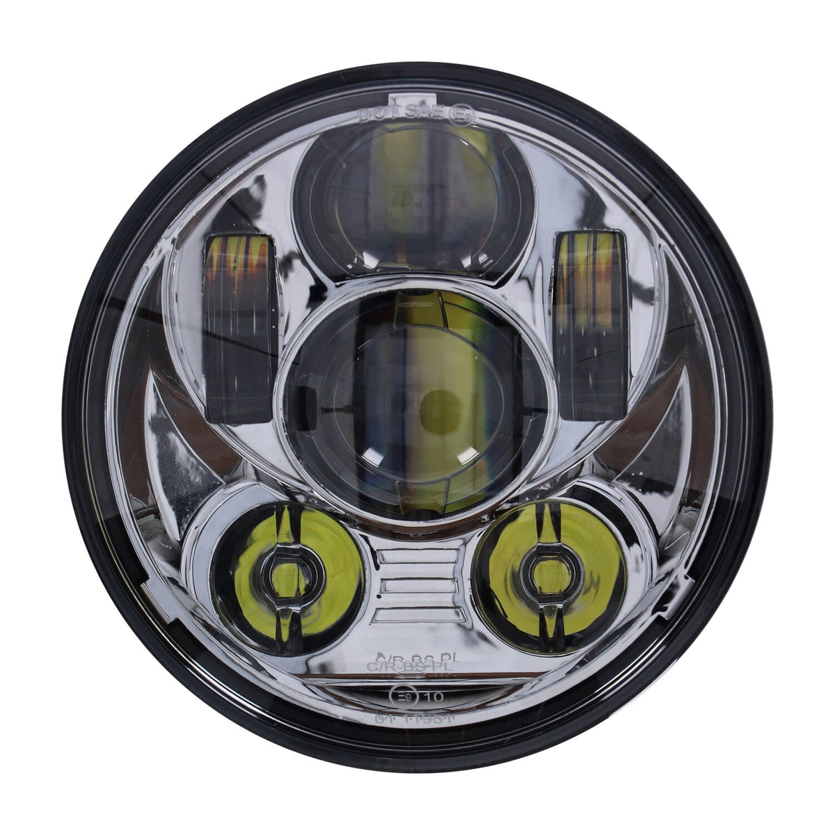 Bright, 5-3/4" LED headlamp unit. Chrome