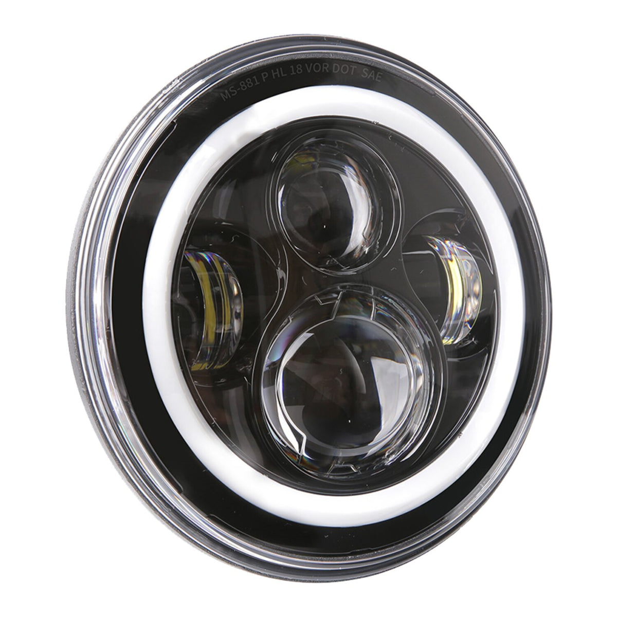 Bright, 7" LED headlamp. Chrome