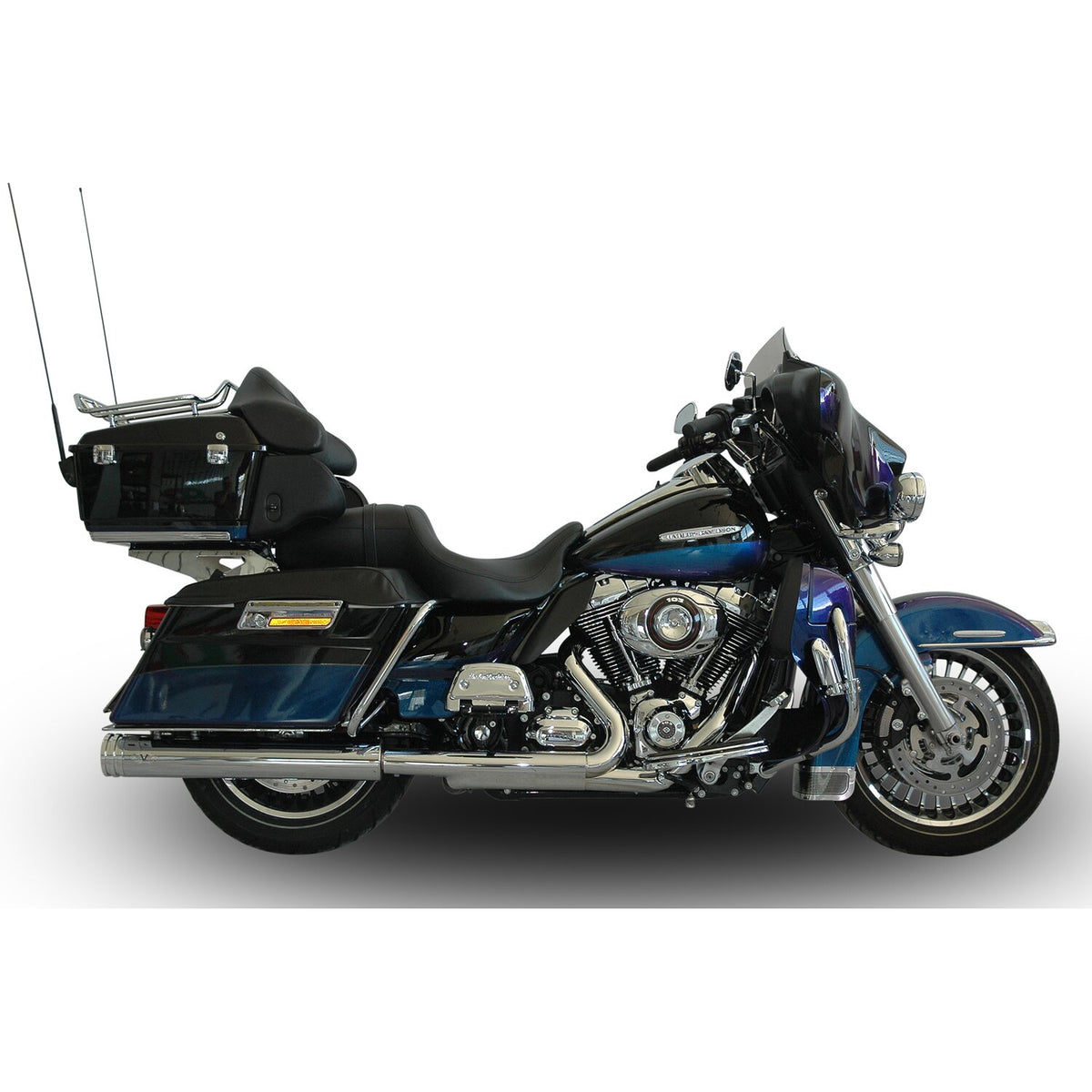 V Performance, Double Ring slip-on mufflers. Chrome