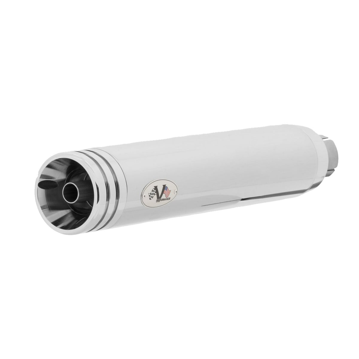 V Performance, 'Double Ring' slip-on muffler set. Chrome