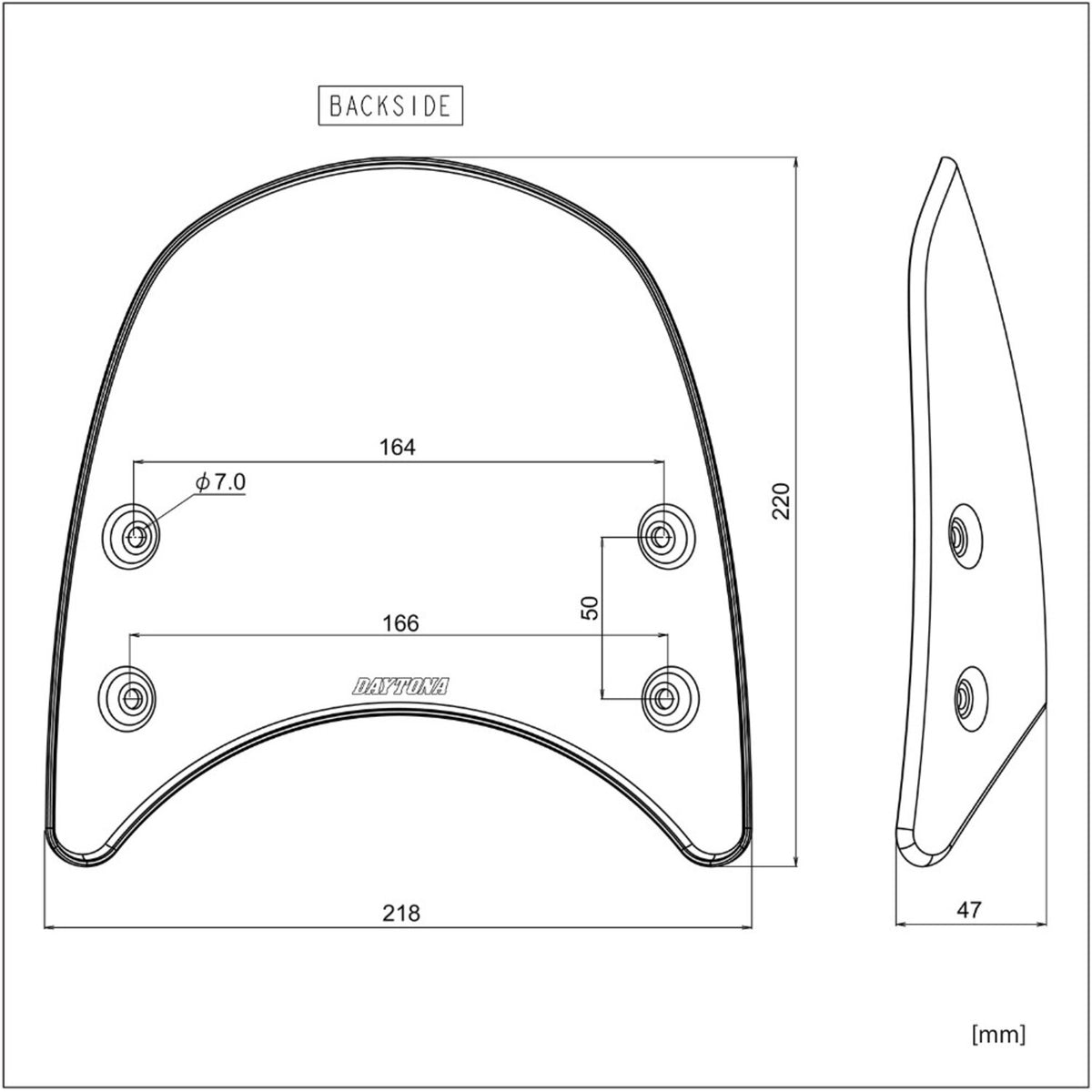 Daytona, aluminium meter visor. Black
