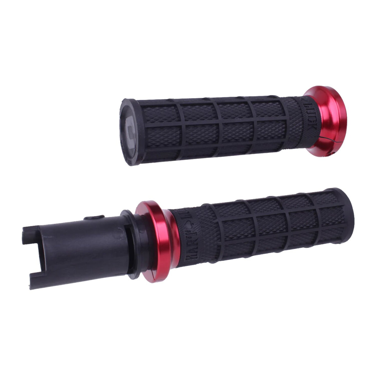ODI, V-Twin lock-on Hart-Luck full-waffle grips. Dark red