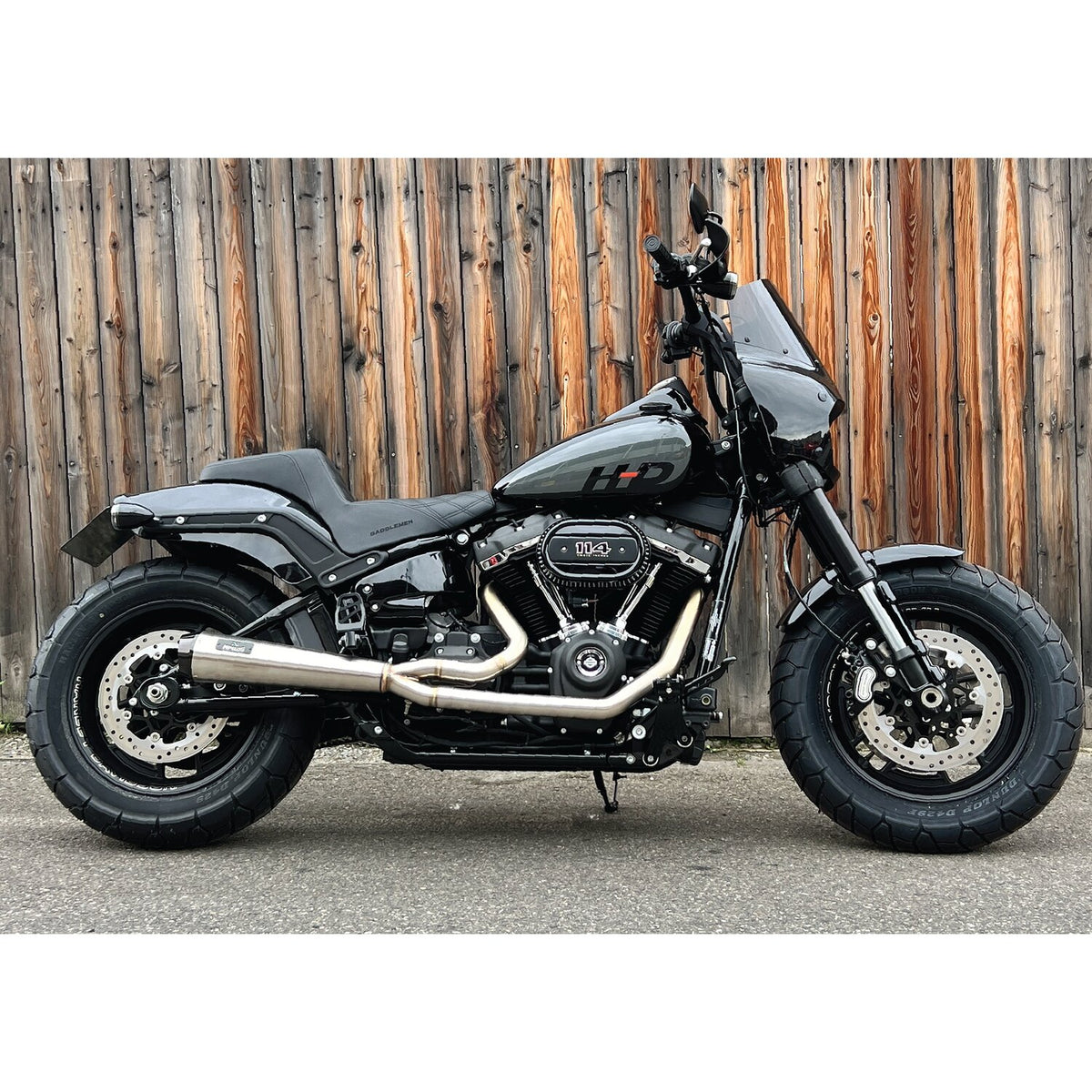 Malparidos, M8 Softail 2-1 exhaust. SS Satin. Euro 4/5
