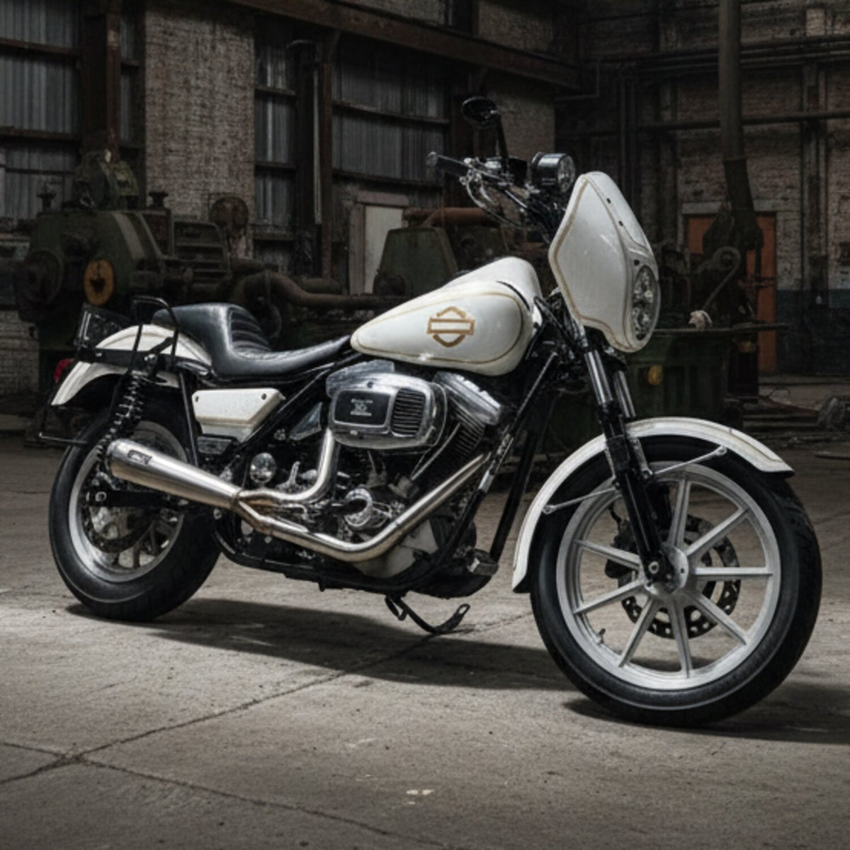 Malparidos, Evo Softail/FXR 2-1 exhaust. SS Satin. Euro 0/1/