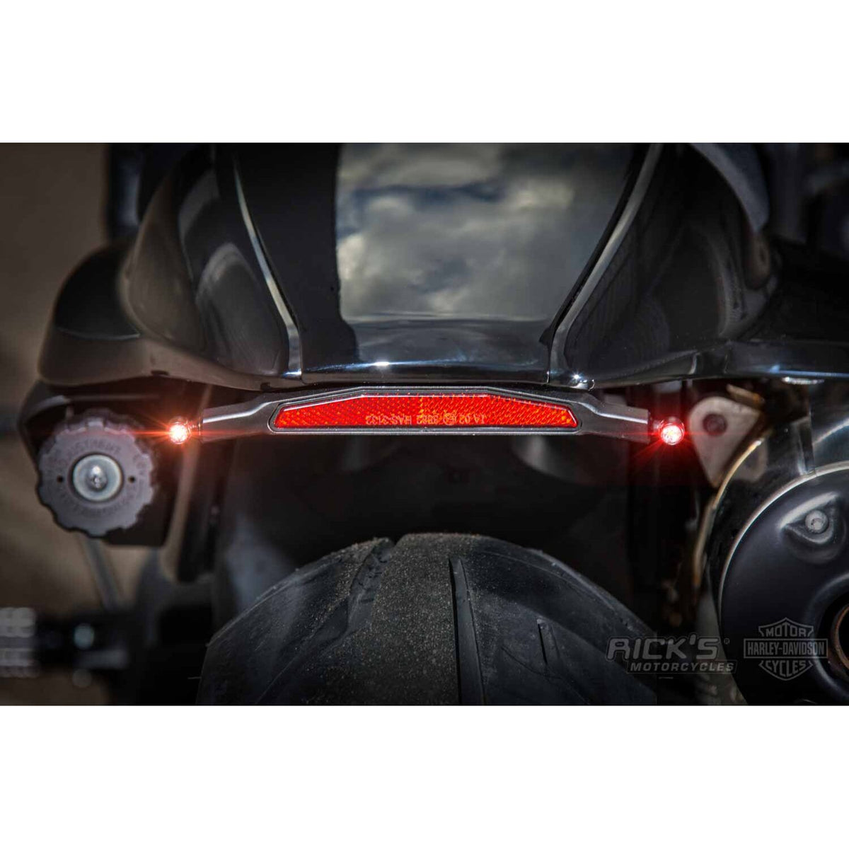 Rick's Motorcycles, turn signal bracket kit Atto rear. Black