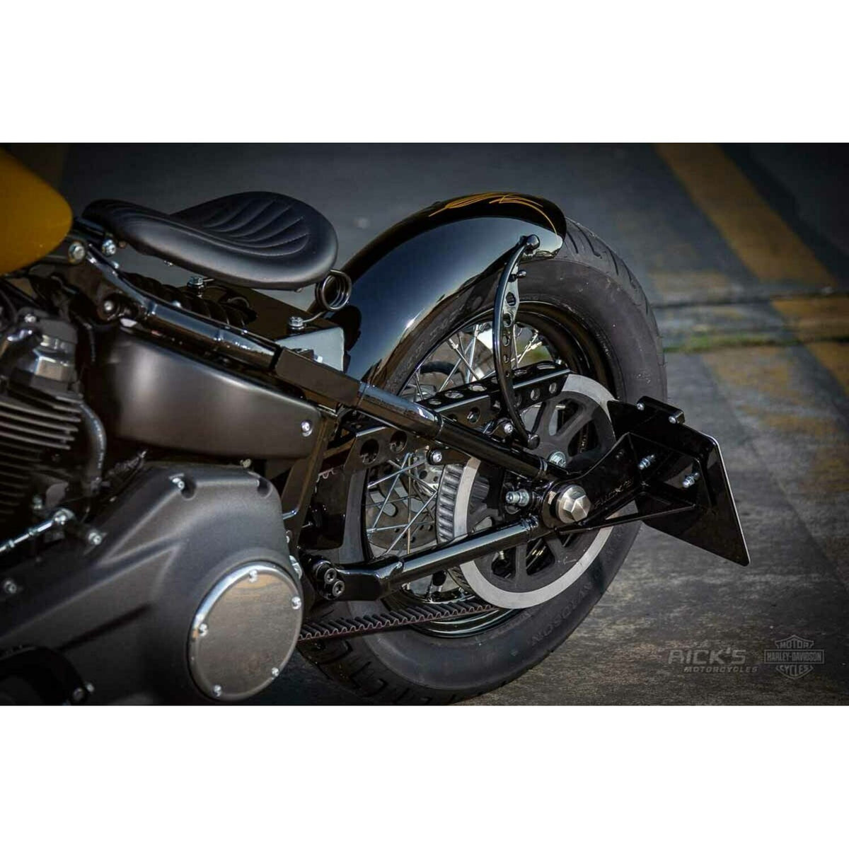 Rick's Motorcycles, side mount license plate kit short Black