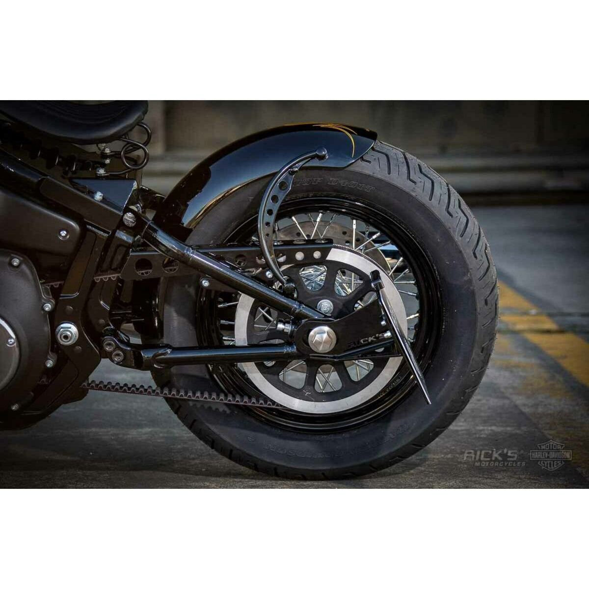 Rick's Motorcycles, side mount license plate kit short Black