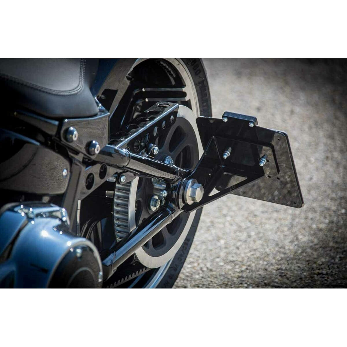 Rick's Motorcycles, side mount license plate kit short Black
