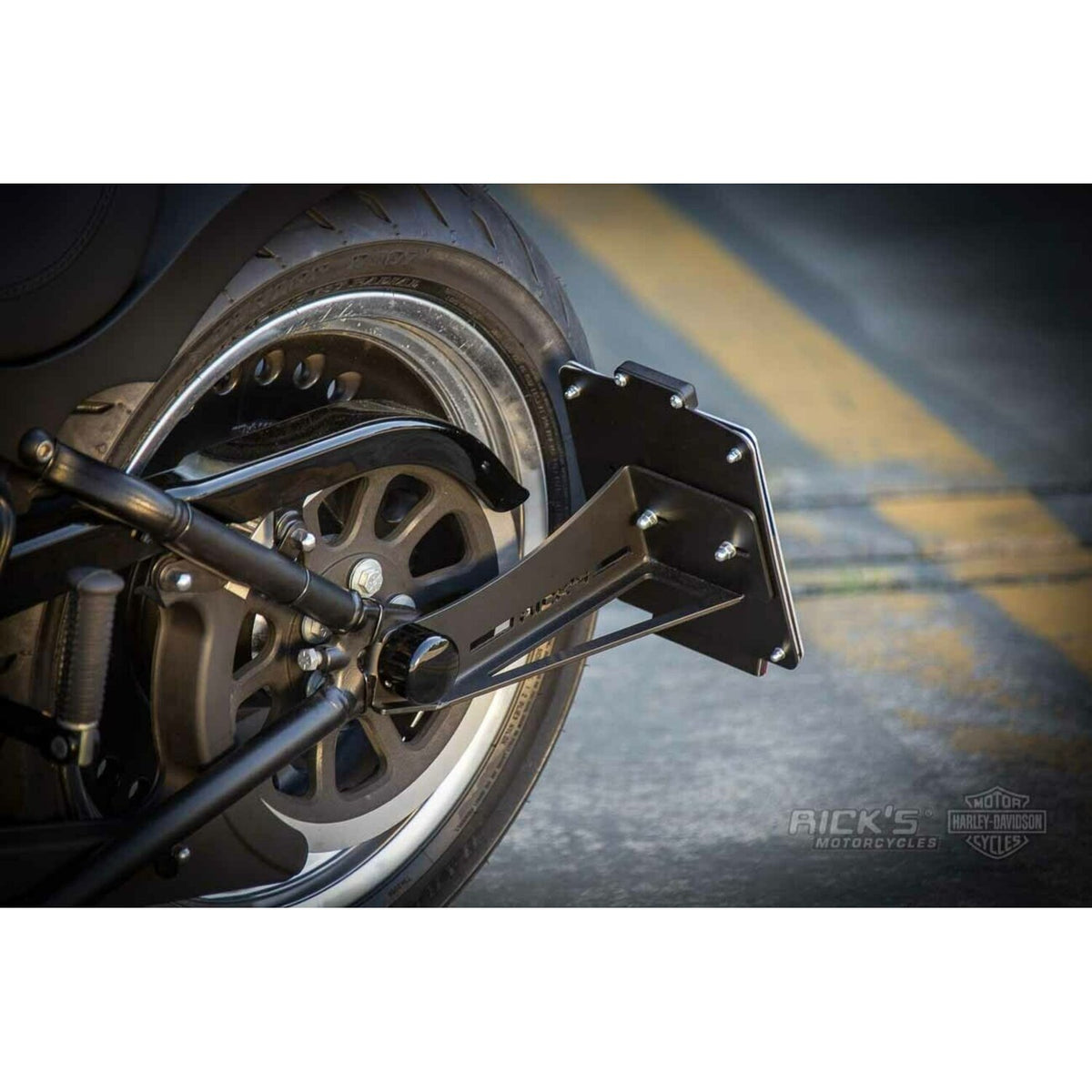 Rick's Motorcycles, side mount license plate kit short Black
