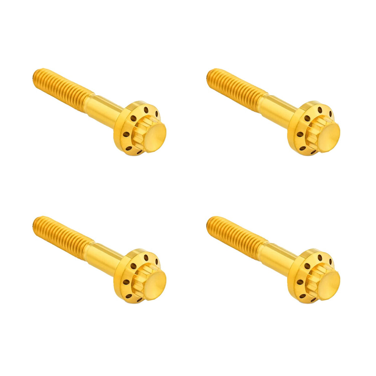 Arlen Ness, titanium 12-point front fender bolt kit. Gold