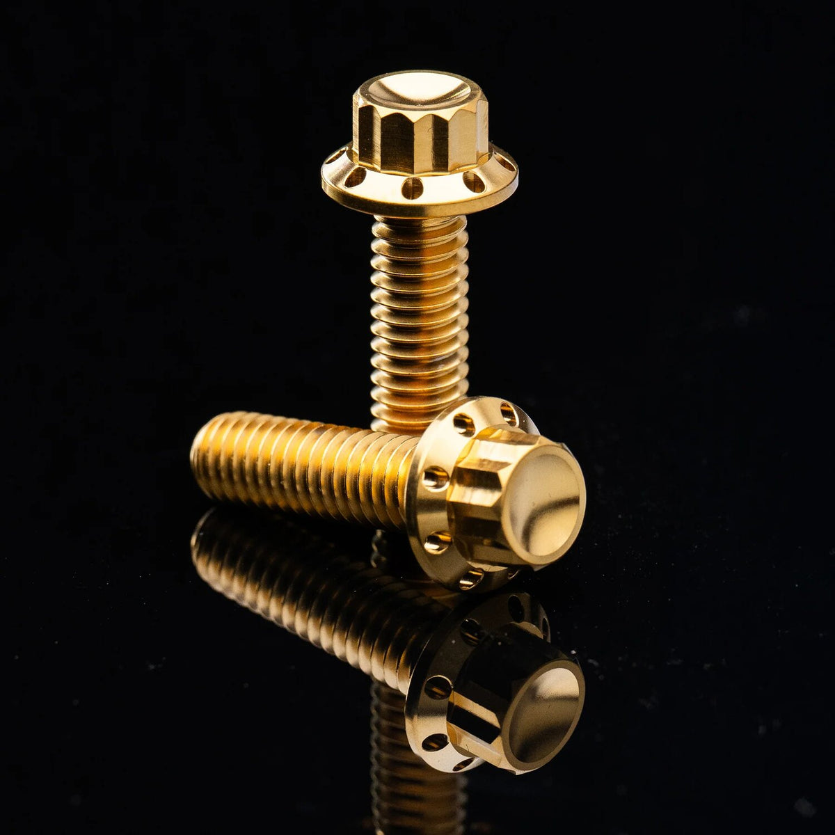 Arlen Ness, titanium 12-point lifter block bolt kit. Gold