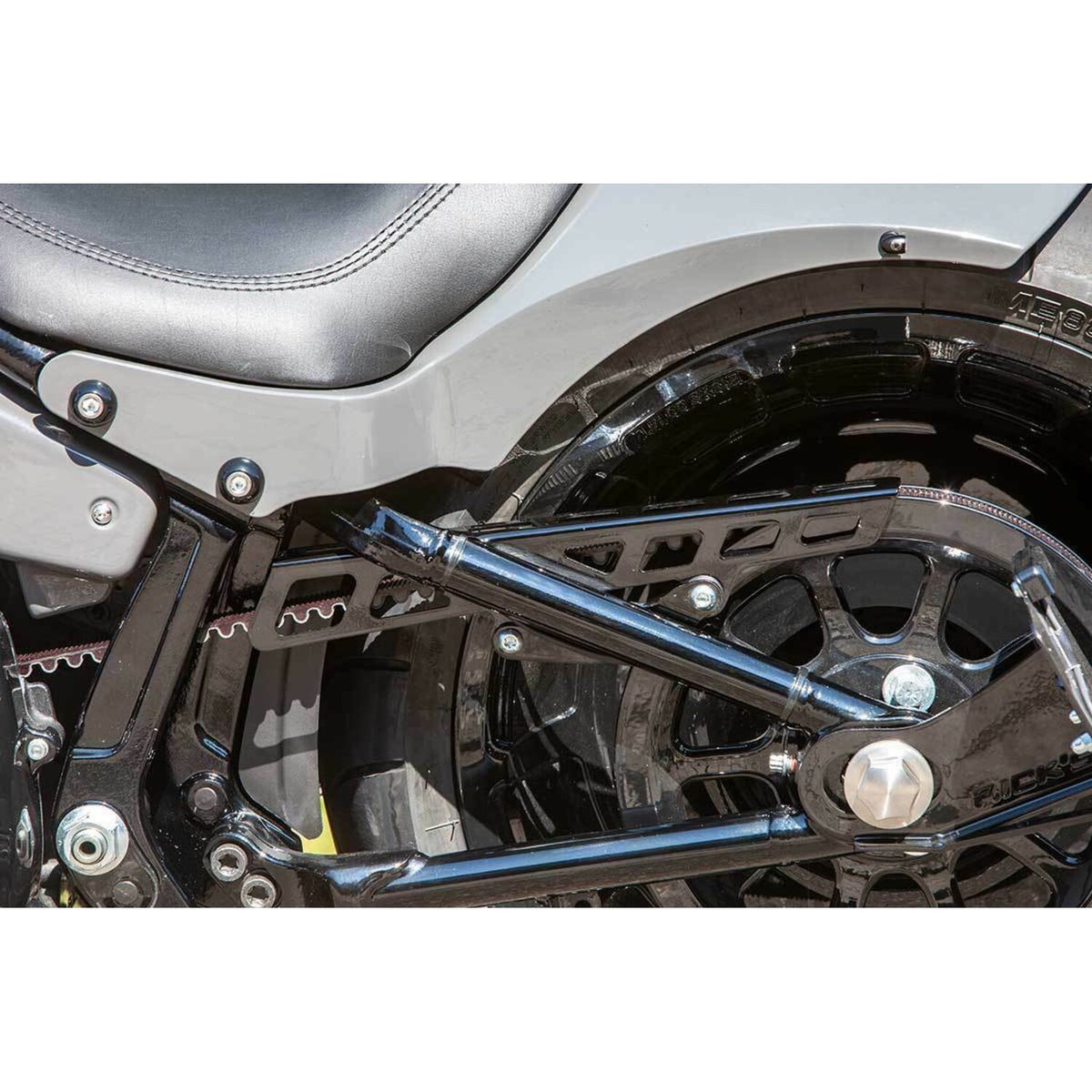 Rick's Motorcycles, belt guard square holes. Gloss black