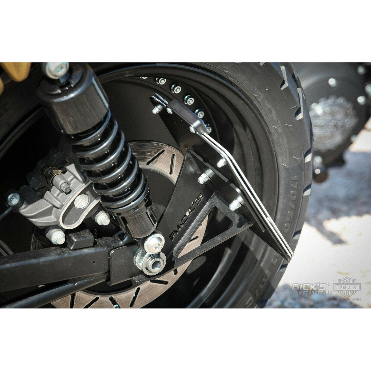 Rick's Motorcycles, side mount license plate kit short.Black