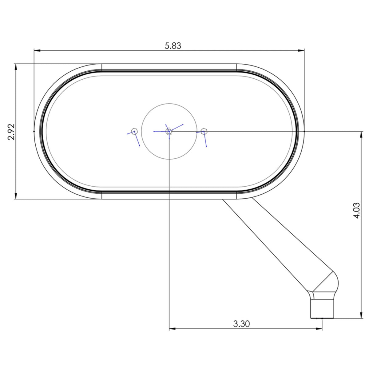 Arlenn Ness, Oval Forged Mirror. Left, Red