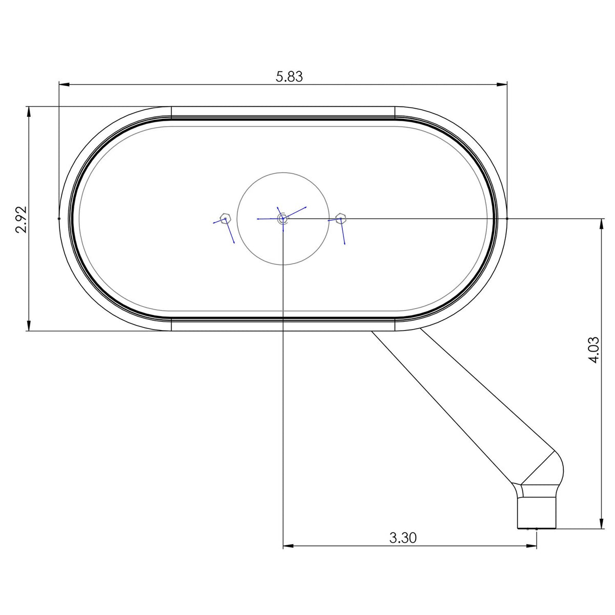 Arlenn Ness, Oval Forged Mirror. Right, Red