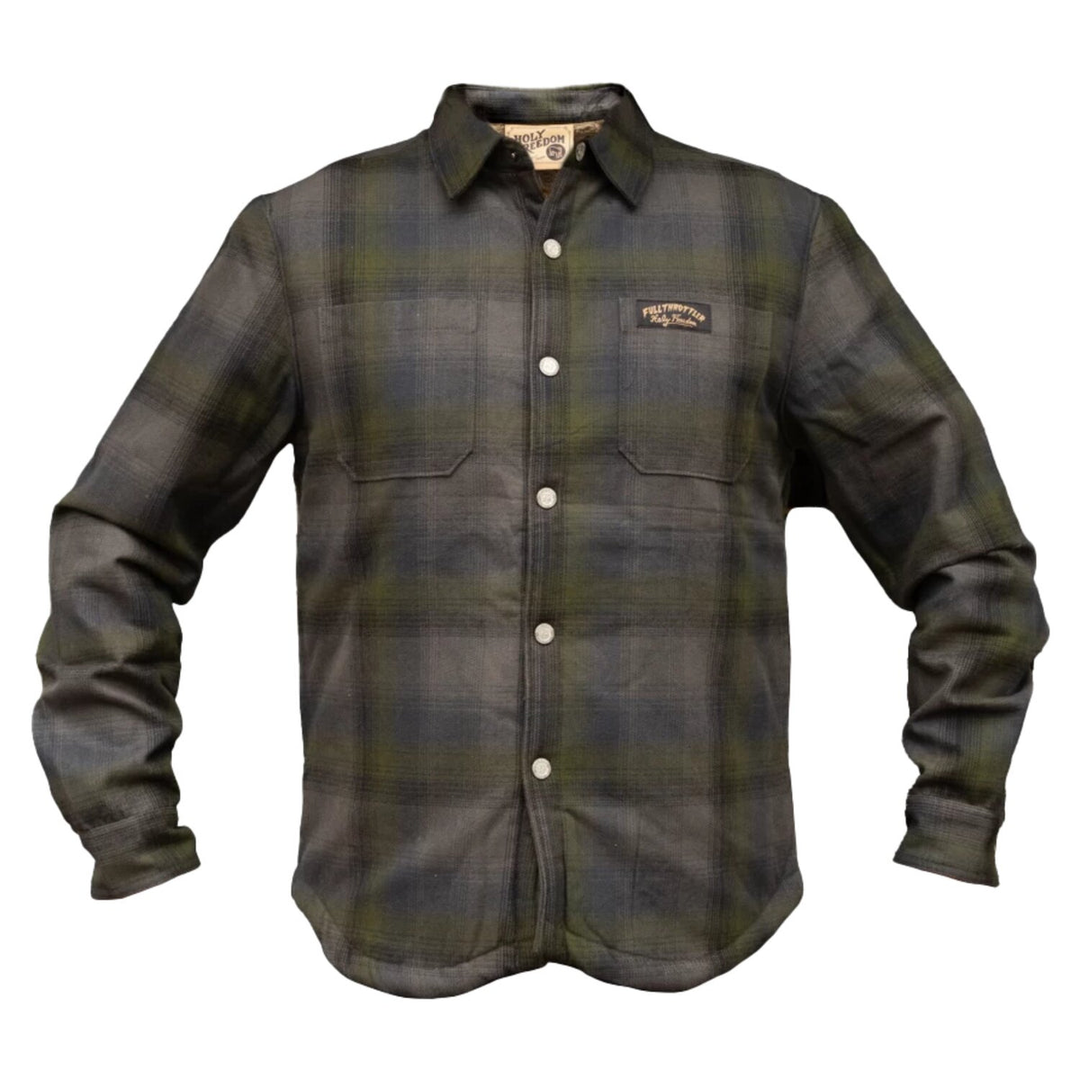 Holy Freedom Bear lined shirt gray
