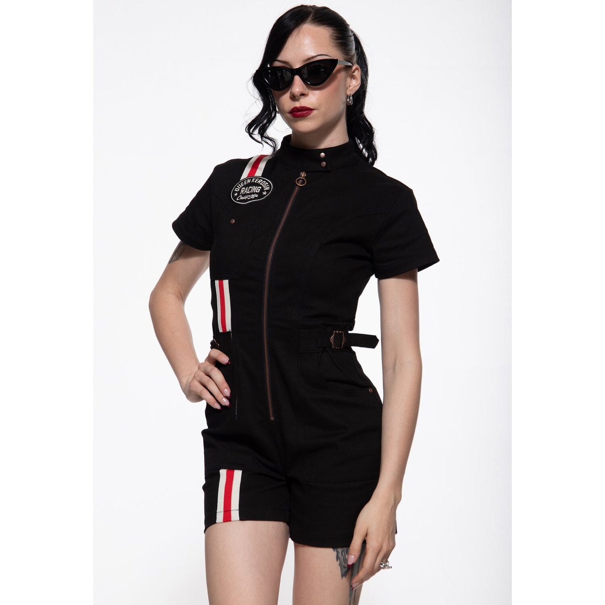Queen Kerosin Dragstrip overall black