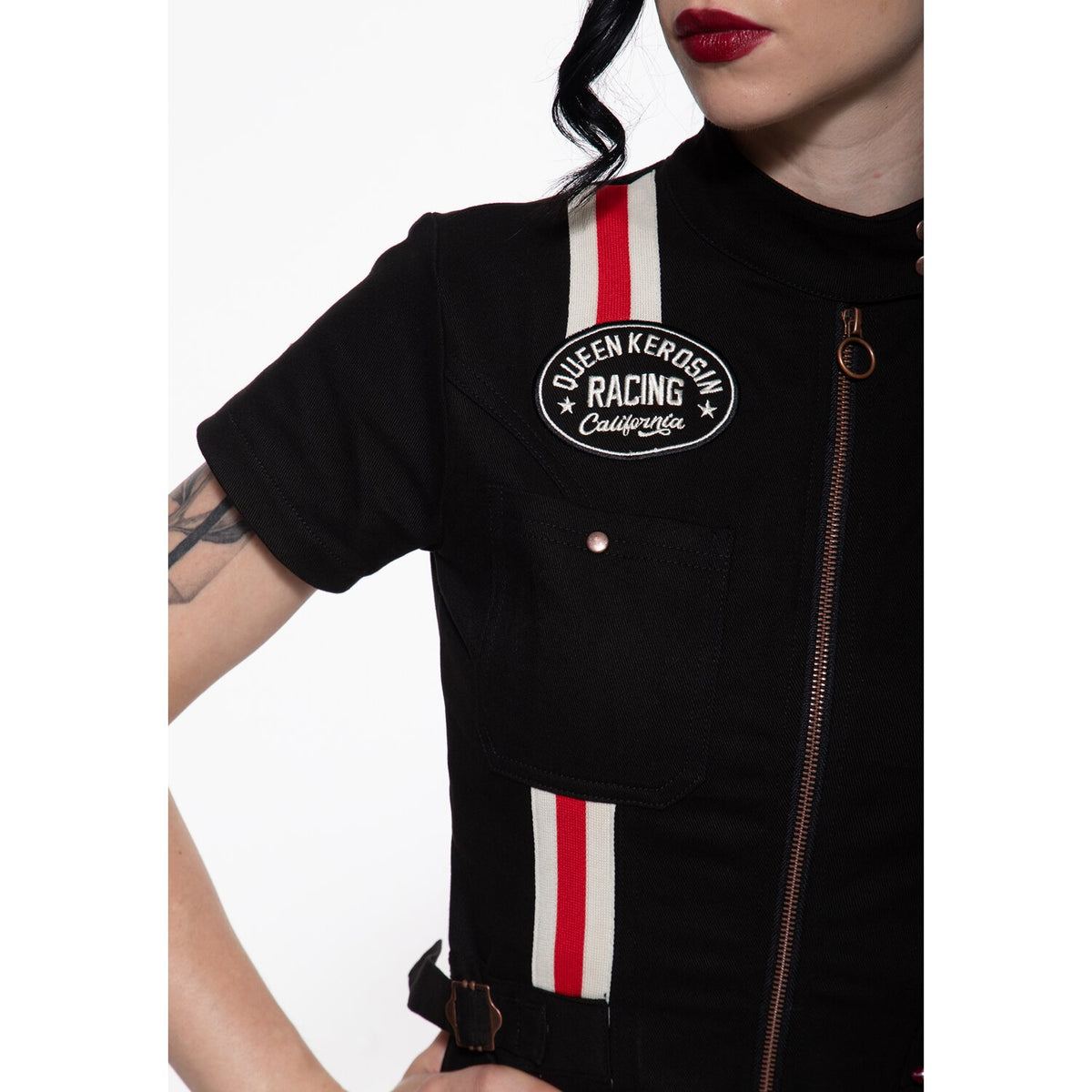 Queen Kerosin Dragstrip overall black