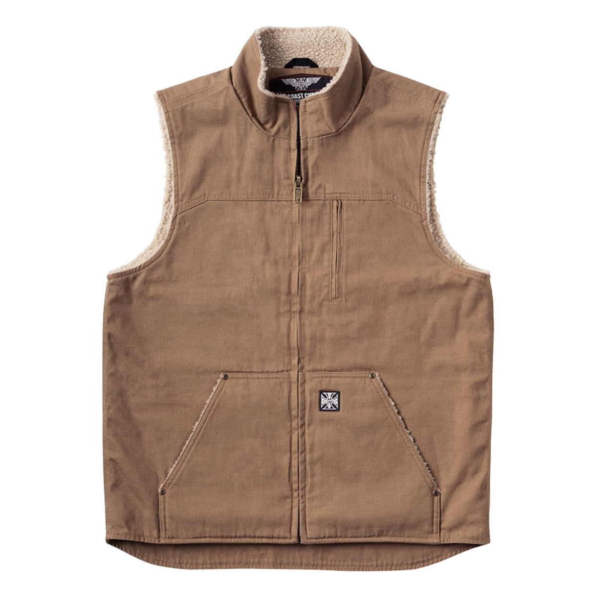 WCC Sherpa Lined Canvas Workvest brown
