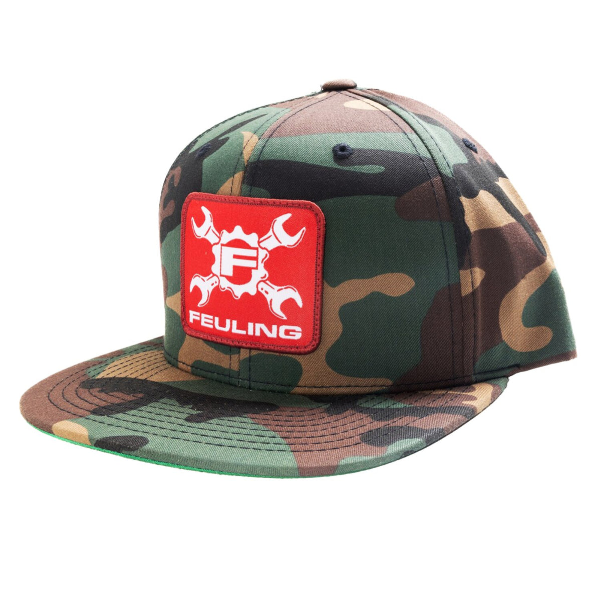 Feuling Gear Wrench Snapback Cap camo with red patch
