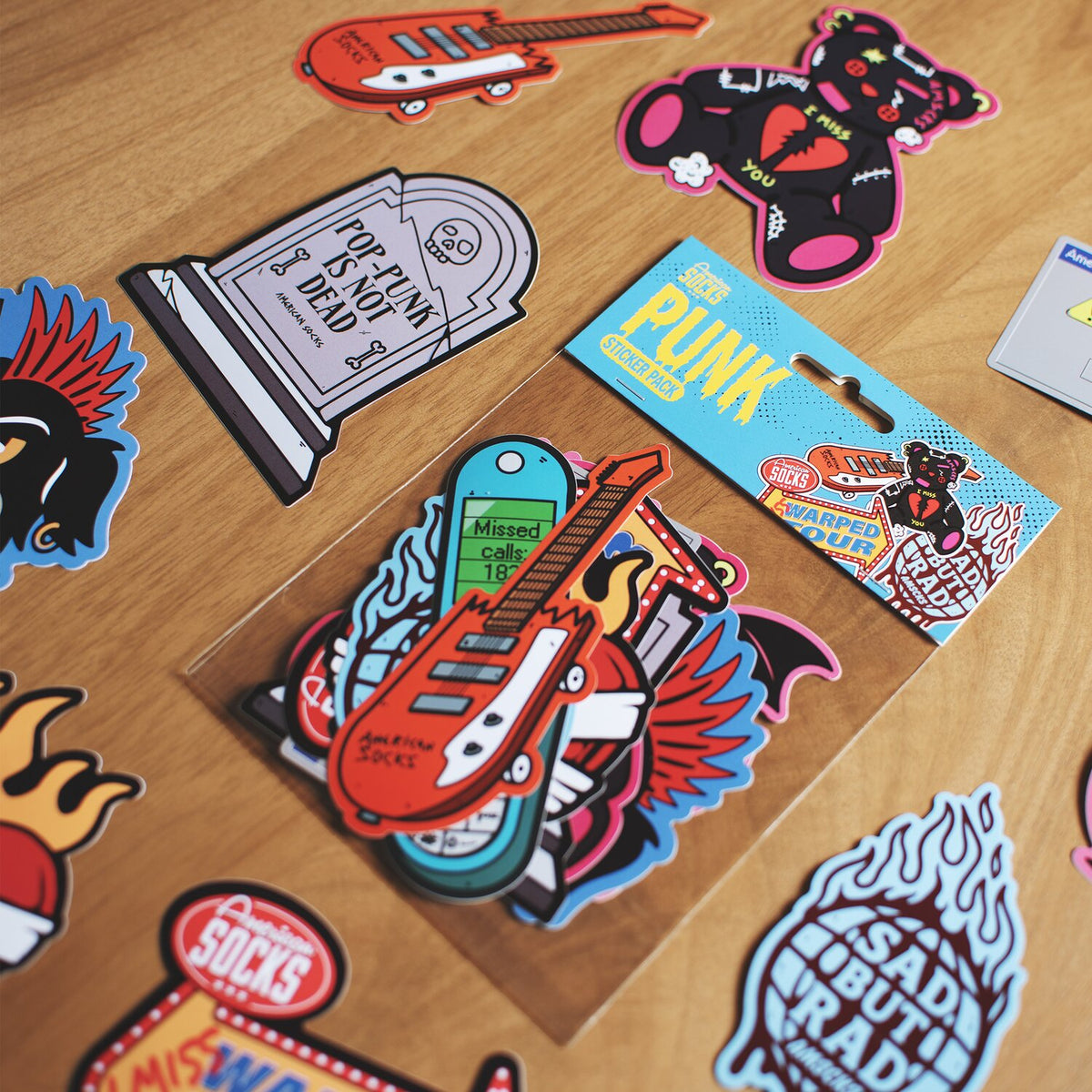 American Socks Pop-Punk Sticker Pack stickers