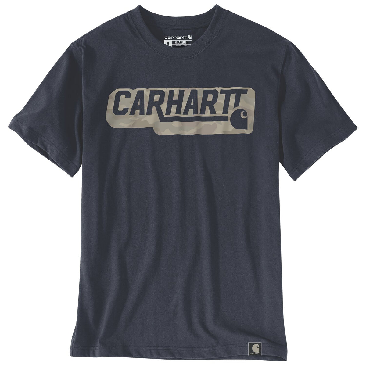Carhartt Irvine Relaxed Camo logo T-Shirt navy