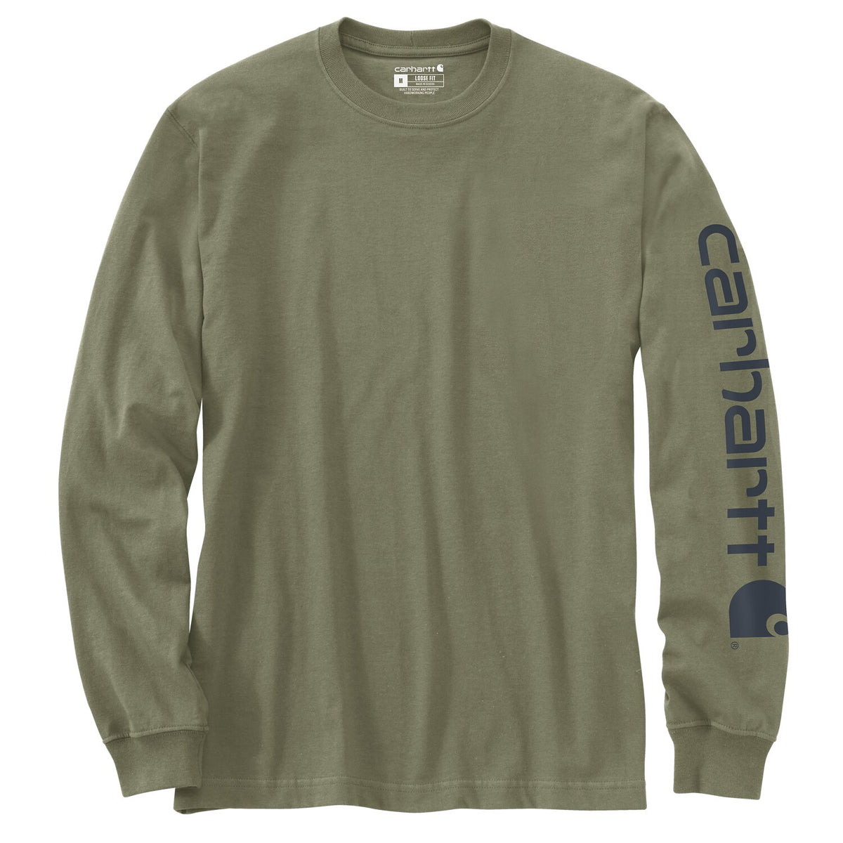 Carhartt Dearborn Relaxed LS Sleeve logo T-Shirt dusty olive