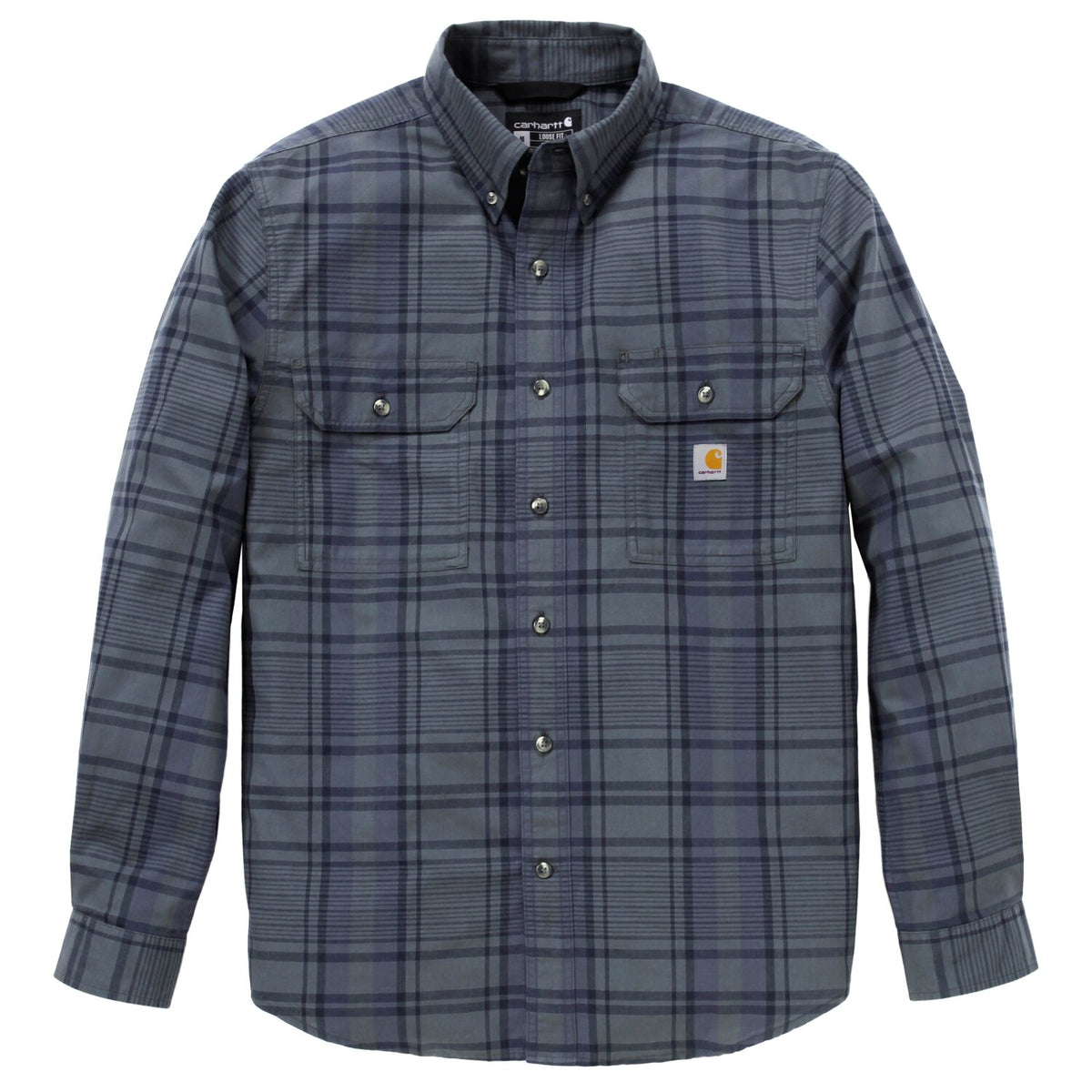 Carhartt Fort Loose LS Plaid shirt navy/deep smoke blue