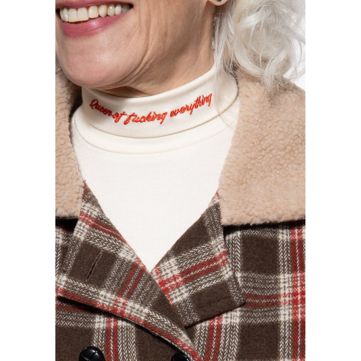 Queen Kerosin Turtleneck shirt off white