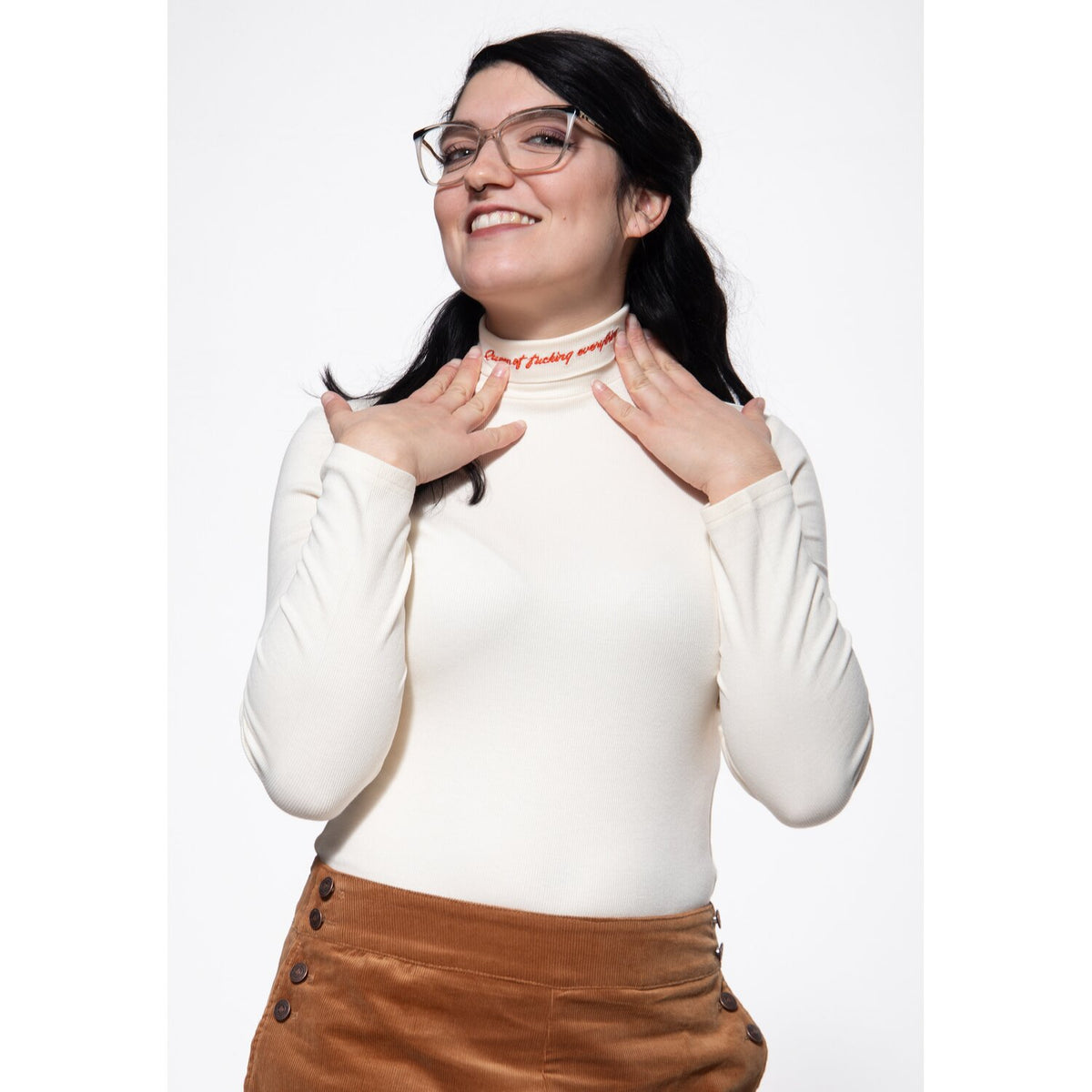 Queen Kerosin Turtleneck shirt off white