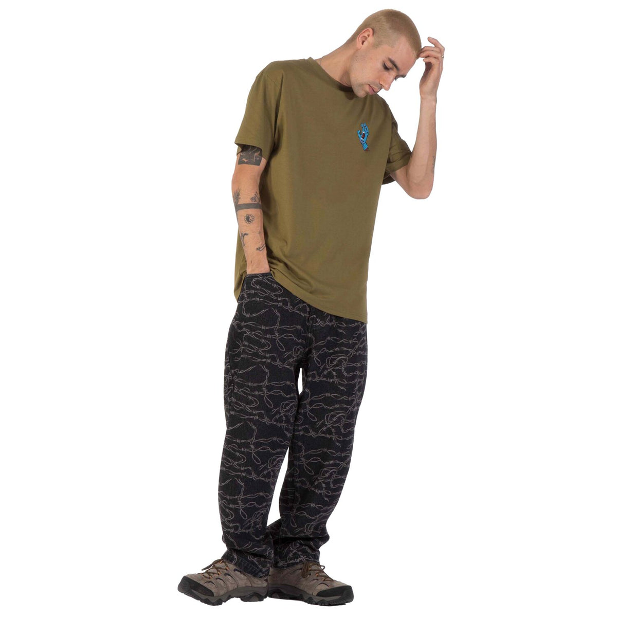 Santa Cruz Screaming Hand Chest t-shirt deep olive
